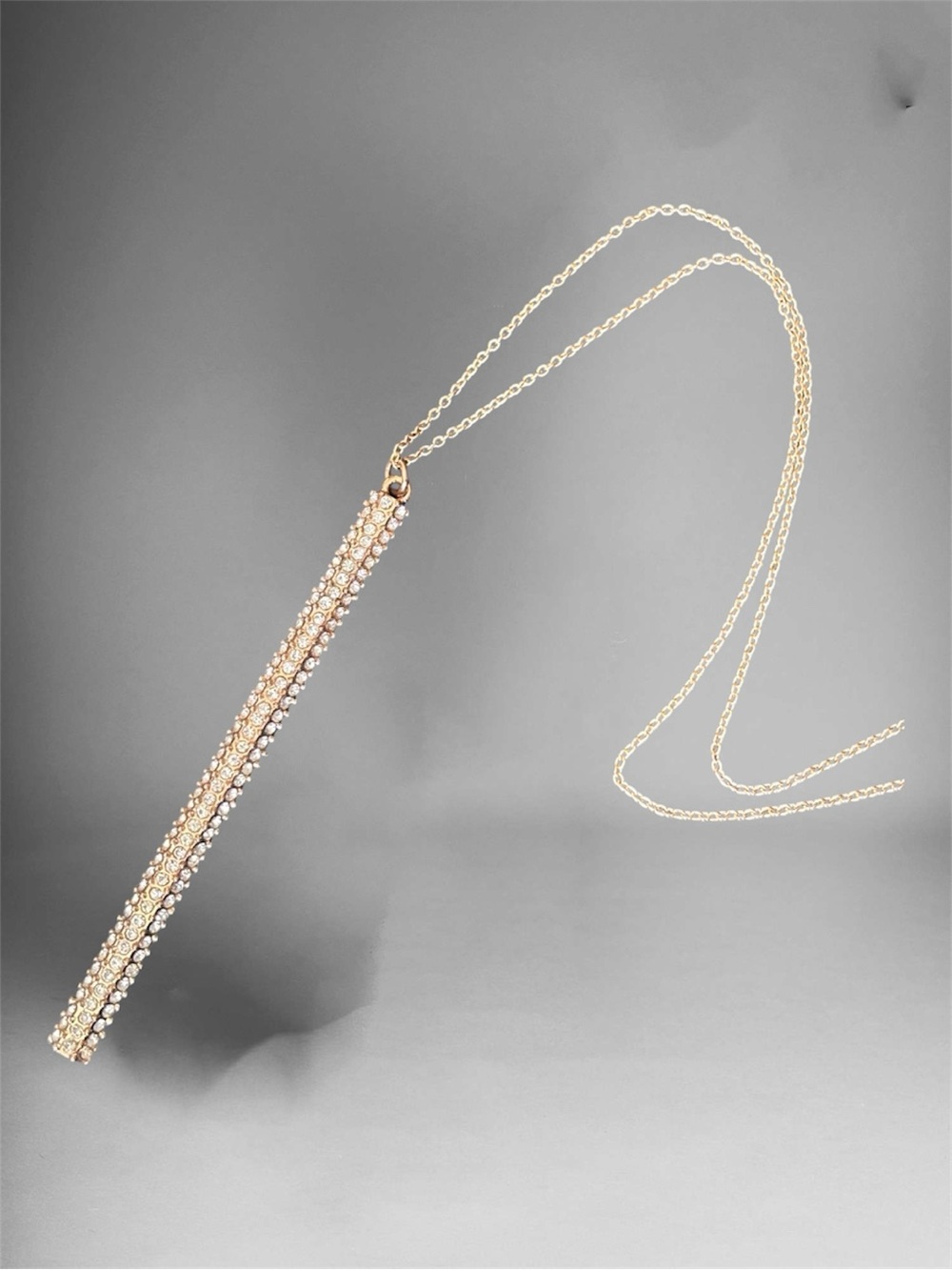 3/$20 Crystal Bar Pave Pendant Necklace